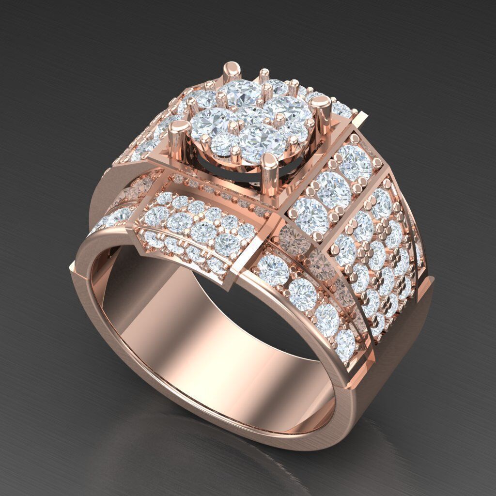 Modern Men Ring 3D CAD File 5MR025 3D print model_5