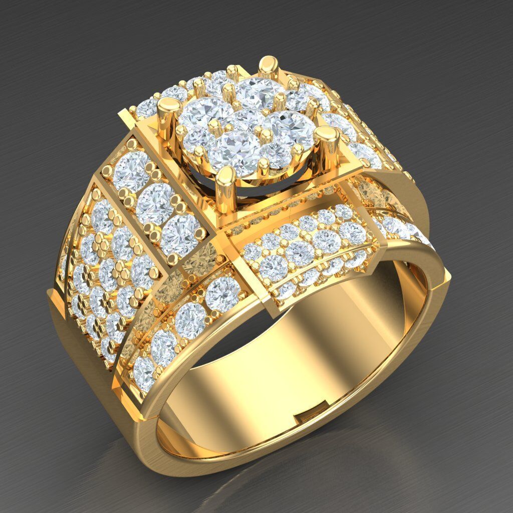 Modern Men Ring 3D CAD File 5MR025 3D print model_2