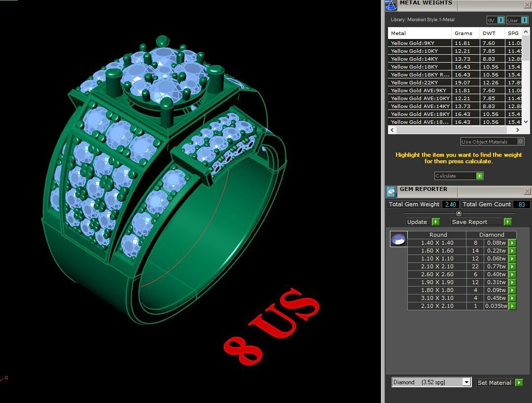 Modern Men Ring 3D CAD File 5MR025 3D print model_1