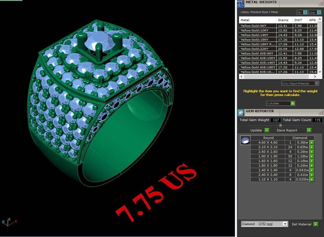 Modern Men Ring 3D CAD File 5MR024 3D print model_1