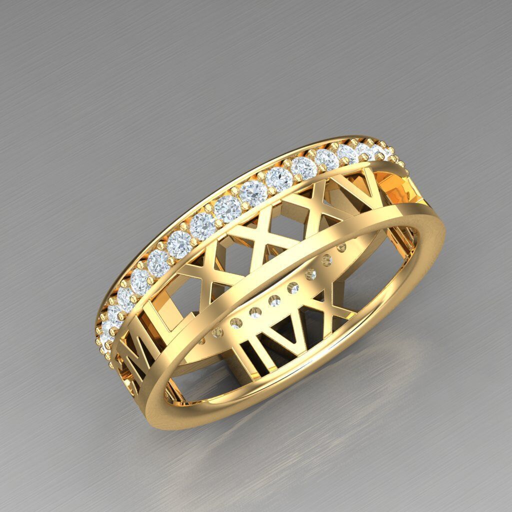 Modern Men Ring 3D CAD File 5MR023 3D print model_6