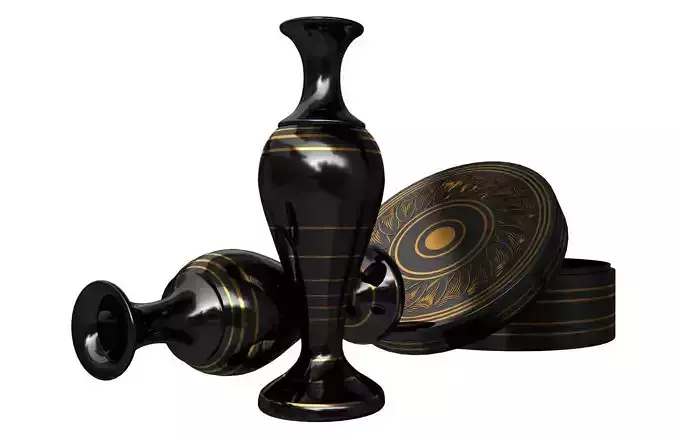 Vase and Malaafai Black