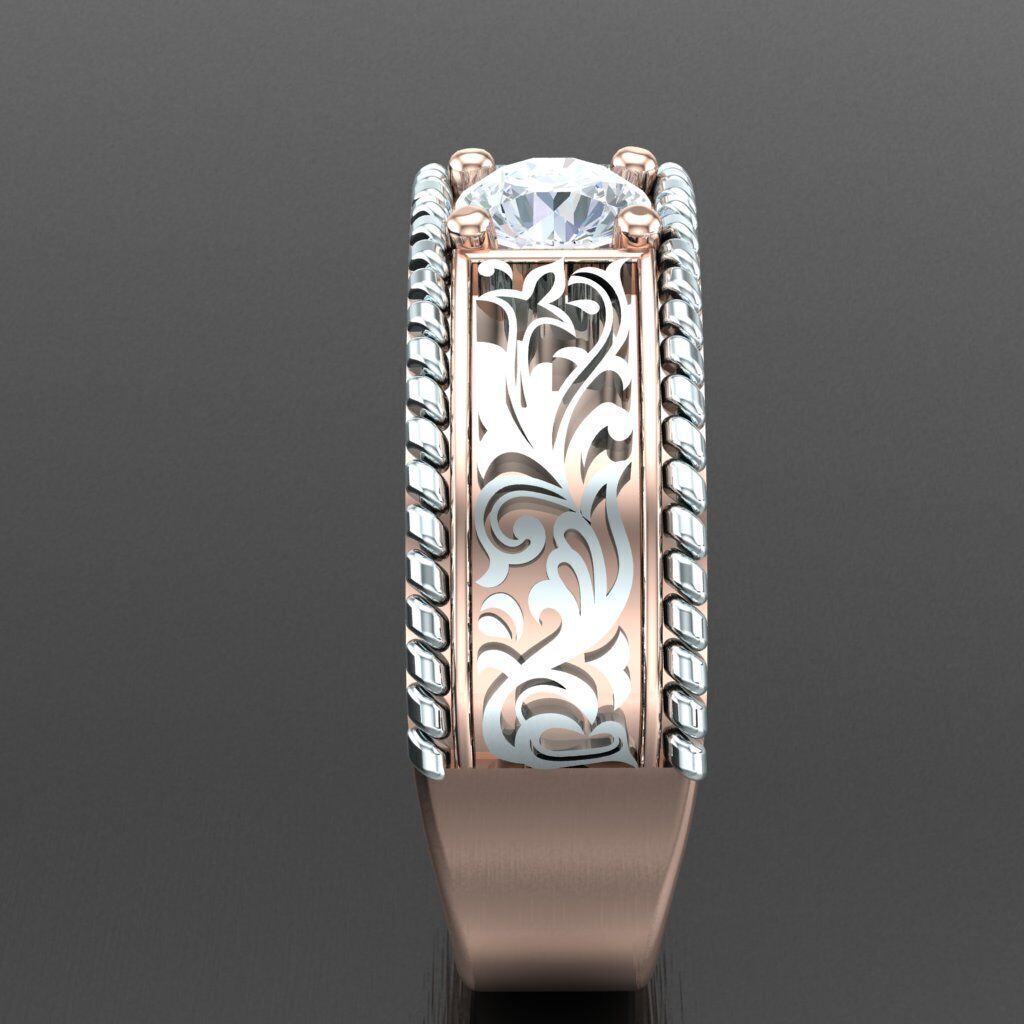 Modern Men Ring 3D CAD File 4MR098 3D print model_12