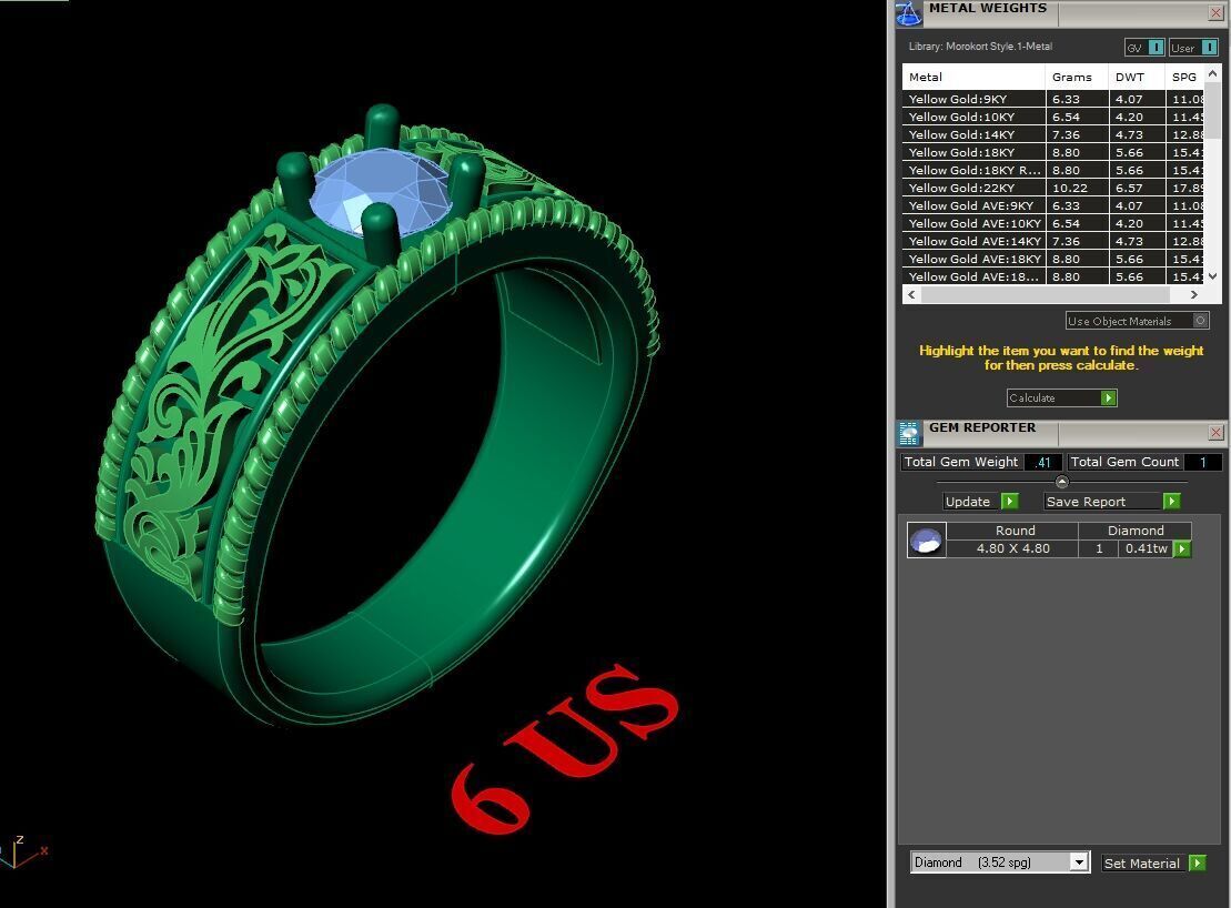 Modern Men Ring 3D CAD File 4MR098 3D print model_1