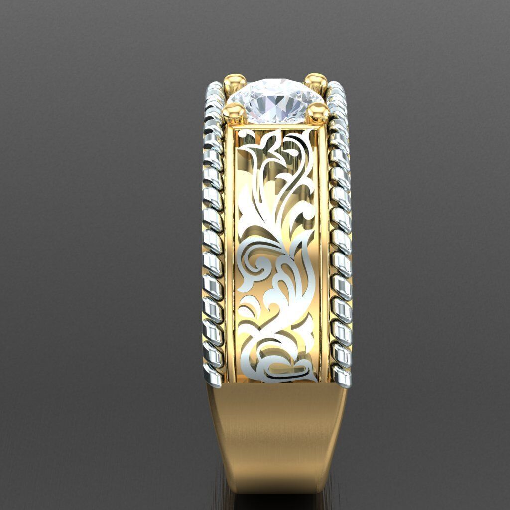 Modern Men Ring 3D CAD File 4MR098 3D print model_13