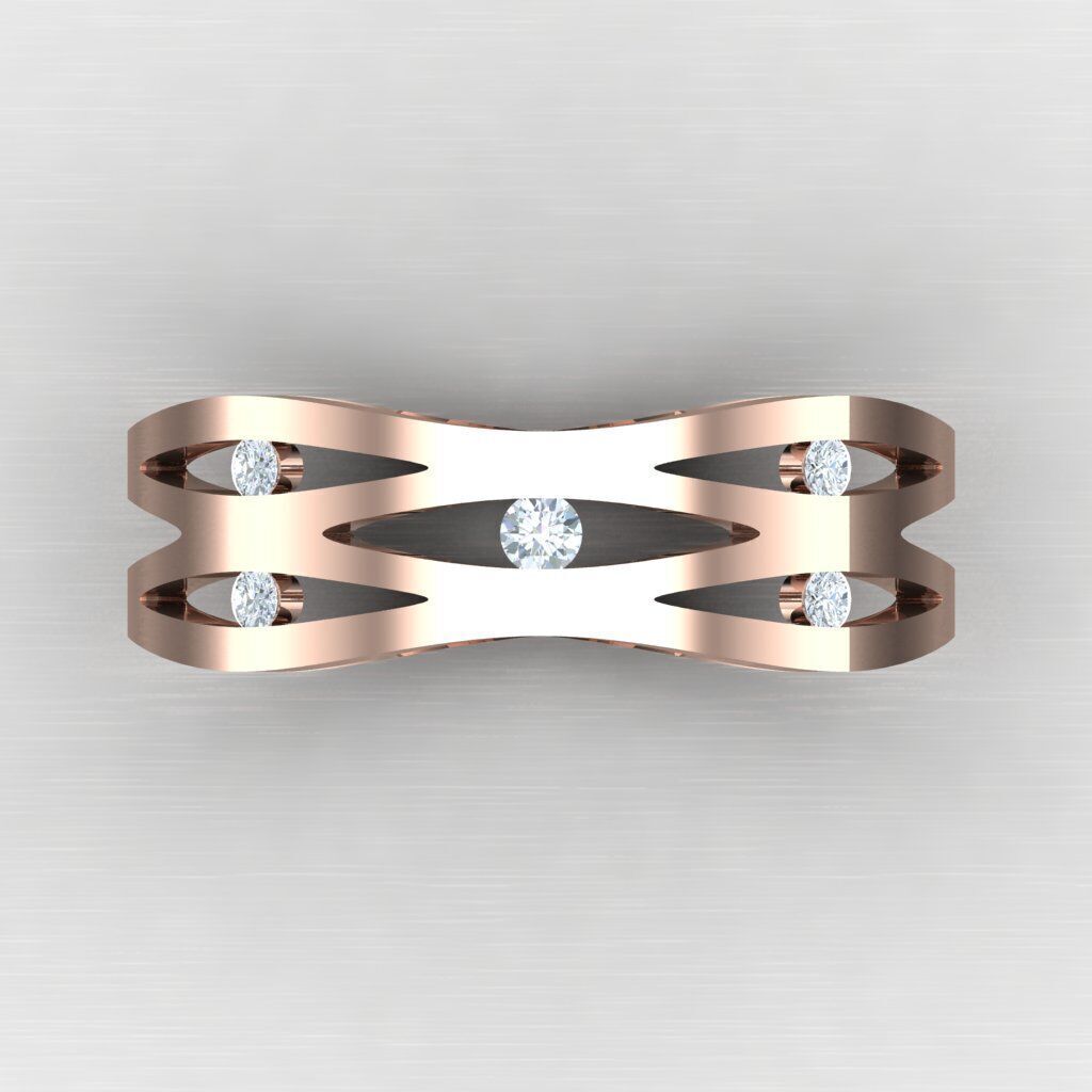 Modern Men Ring 3D CAD File 4MR095 3D print model_8