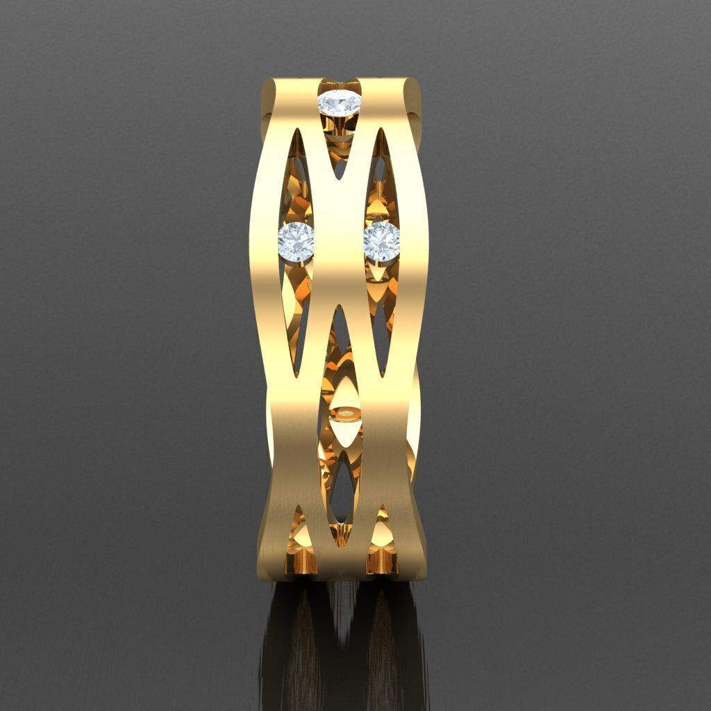 Modern Men Ring 3D CAD File 4MR095 3D print model_12