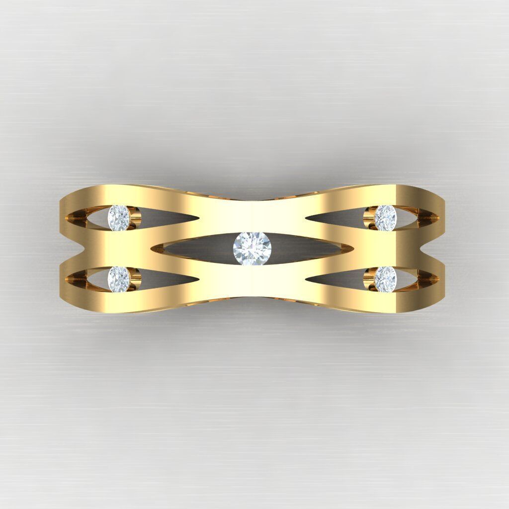 Modern Men Ring 3D CAD File 4MR095 3D print model_9