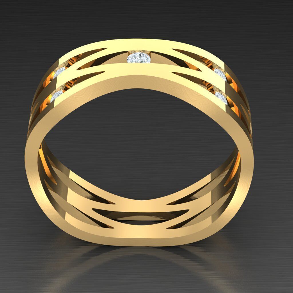 Modern Men Ring 3D CAD File 4MR095 3D print model_4