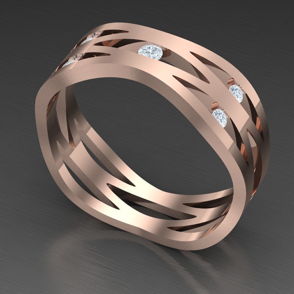 Modern Men Ring 3D CAD File 4MR095 3D print model_5