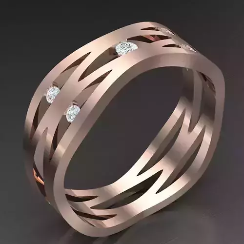 Modern Men Ring 3D CAD File 4MR095