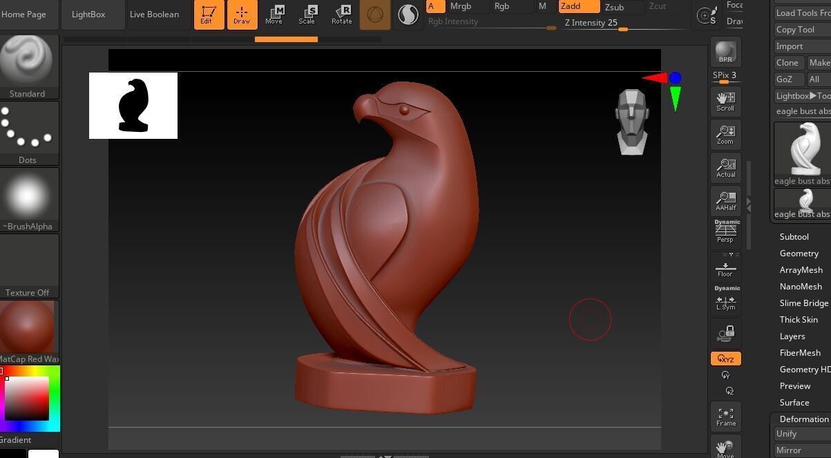 ABSTRACT SCULPTURE EAGLE BUST 3D print model_2