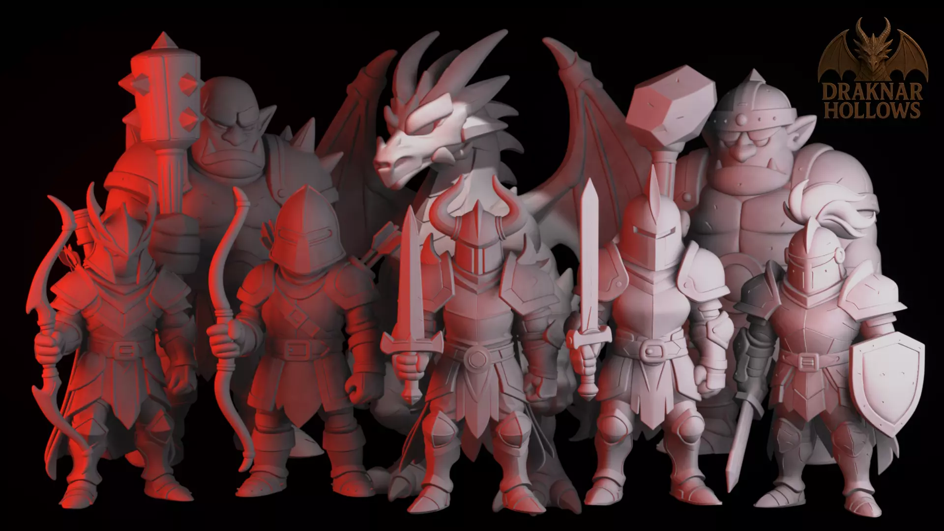 Epic RPG Miniatures Bundle Draknar Hollows Collection 3D print model_0