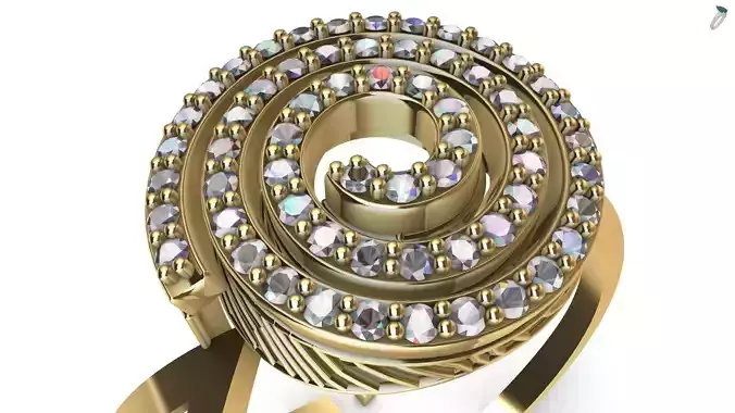 Spiral designer Ring 1 3D print model