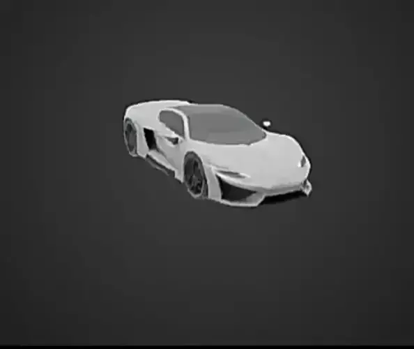 Futuristic Silver Sports Car 3D Model
