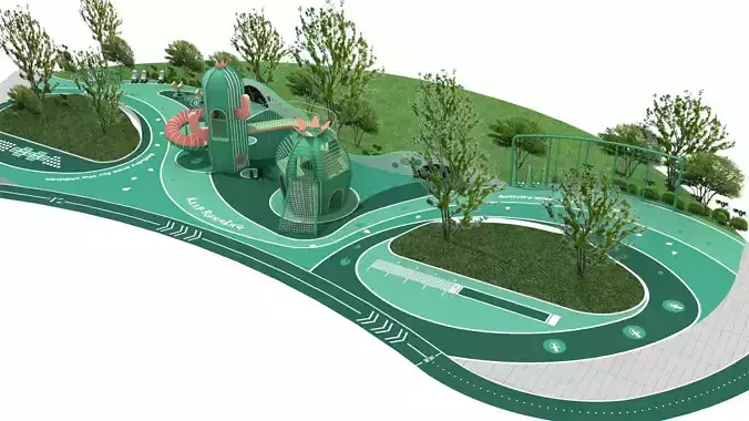 Cactus Theme Playground 3D model