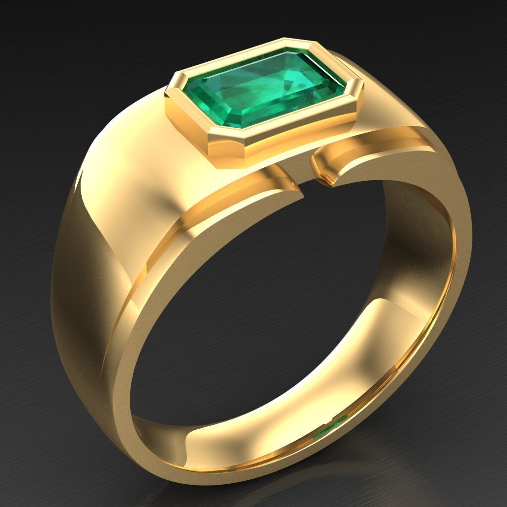 Modern Men Ring 3D CAD File 4MR078 3D print model_1