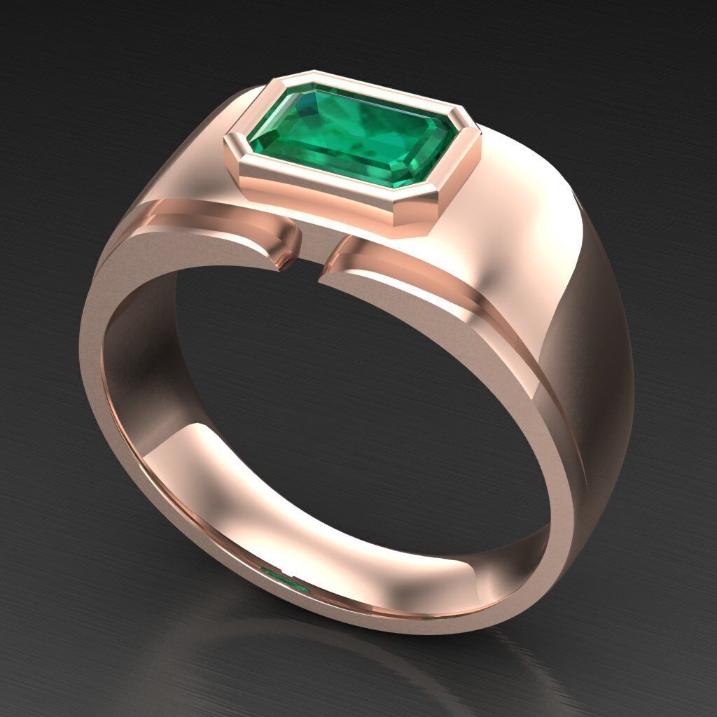 Modern Men Ring 3D CAD File 4MR078 3D print model_4