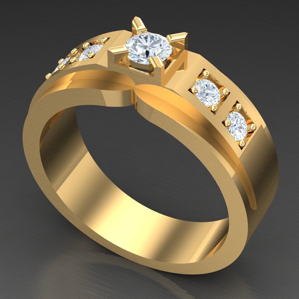 Modern Men Ring 3D CAD File 4MR074 3D print model_8