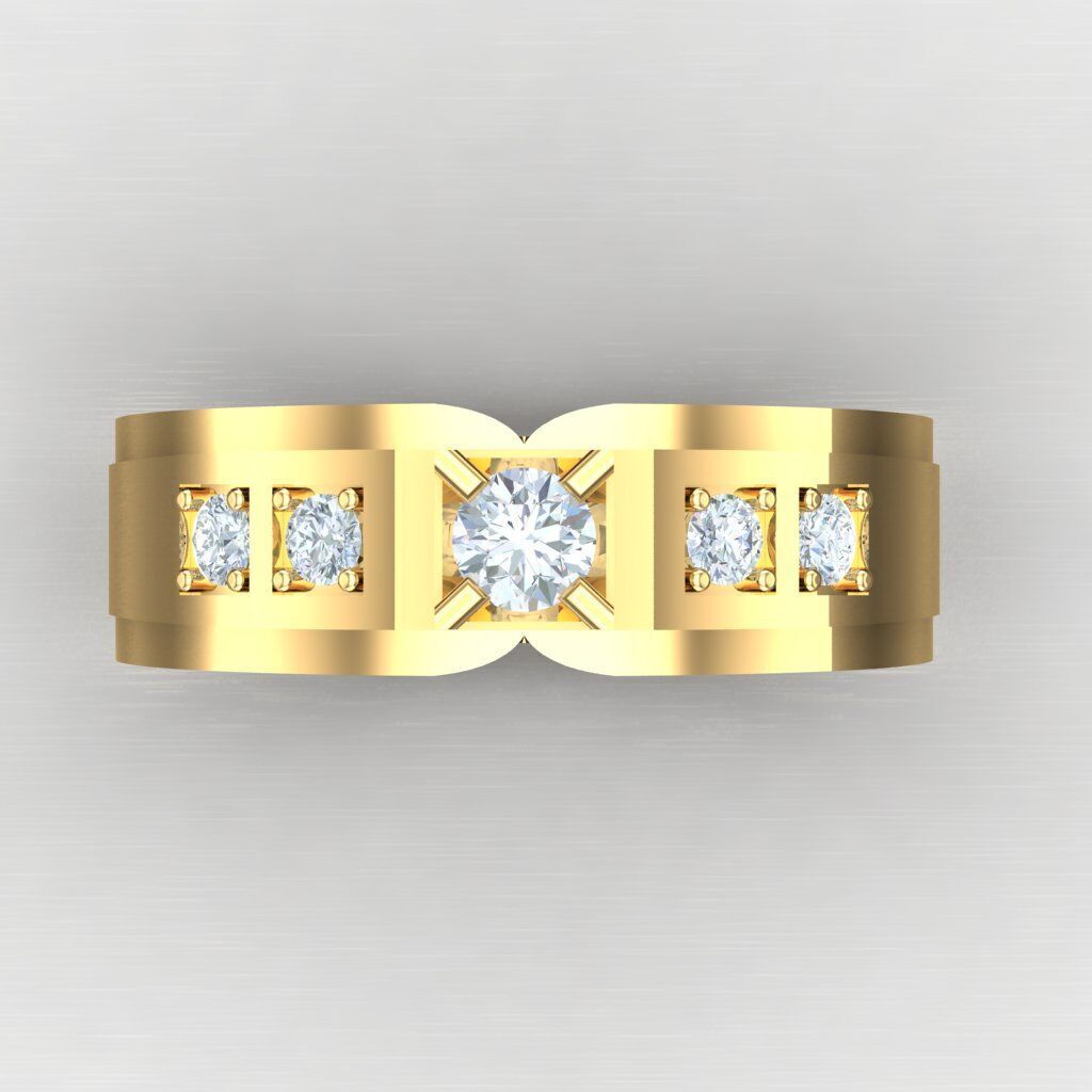 Modern Men Ring 3D CAD File 4MR074 3D print model_10