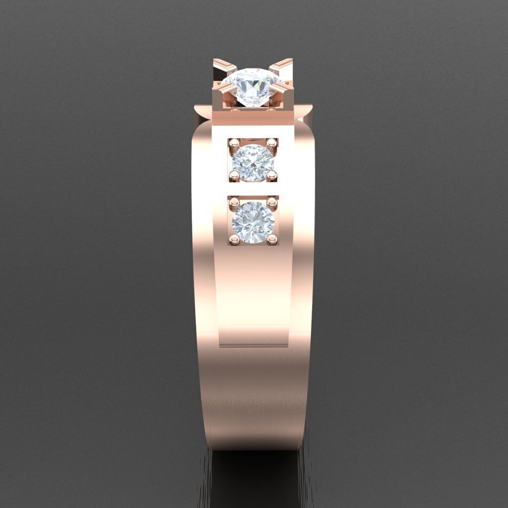 Modern Men Ring 3D CAD File 4MR074 3D print model_12