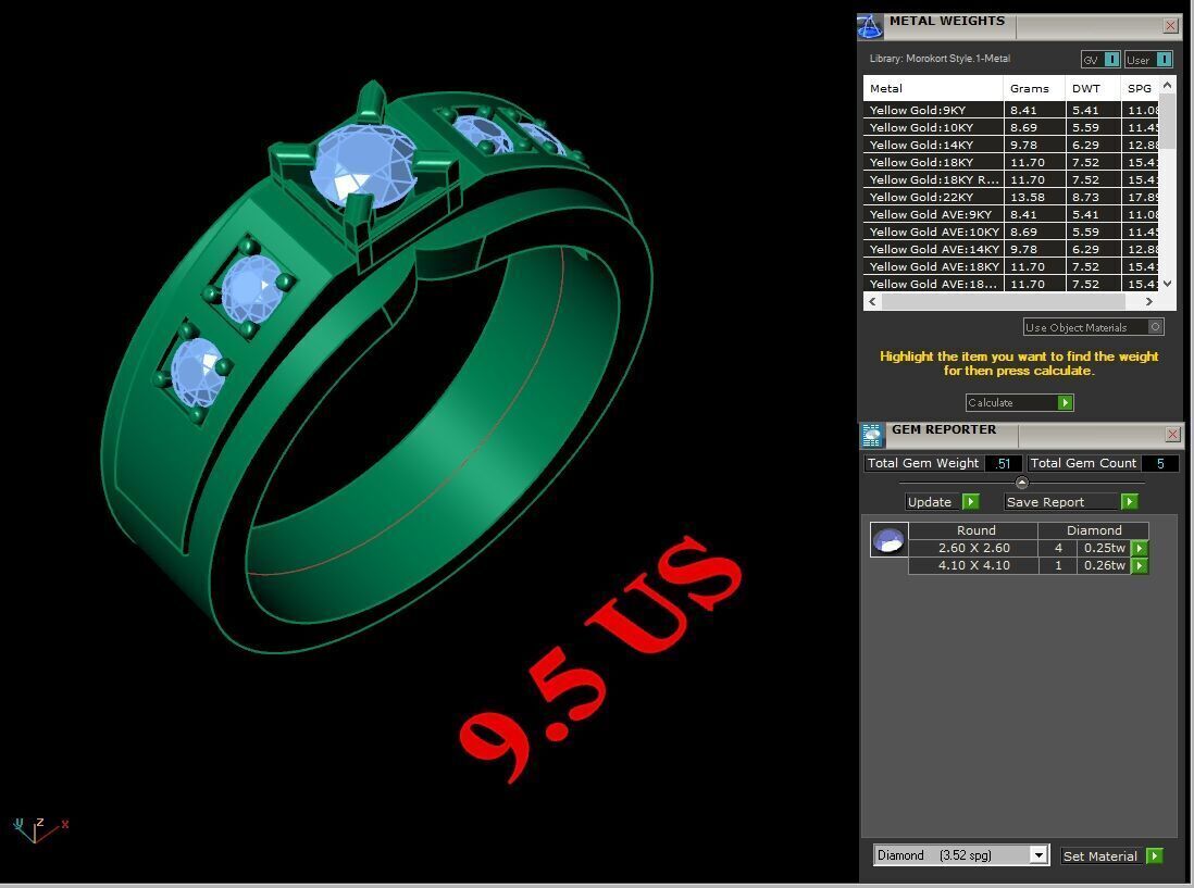 Modern Men Ring 3D CAD File 4MR074 3D print model_1