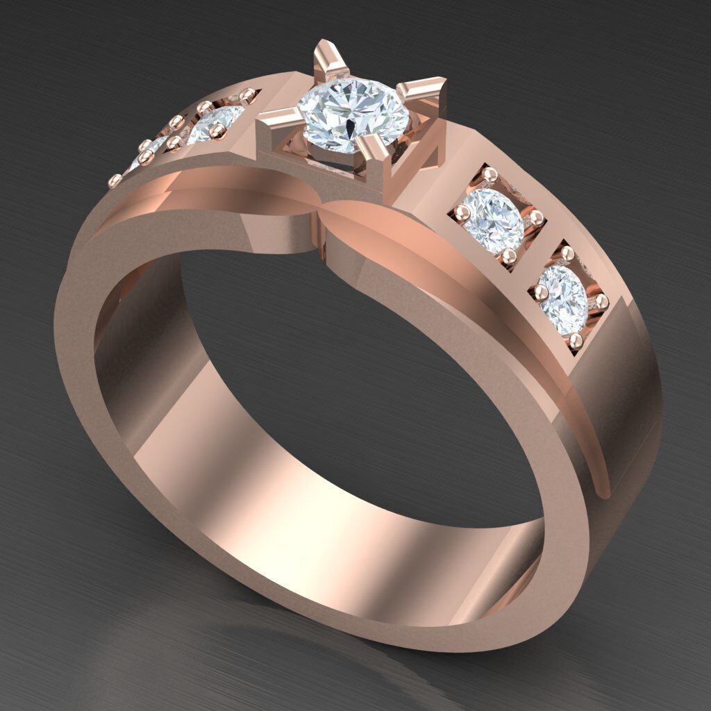 Modern Men Ring 3D CAD File 4MR074 3D print model_5