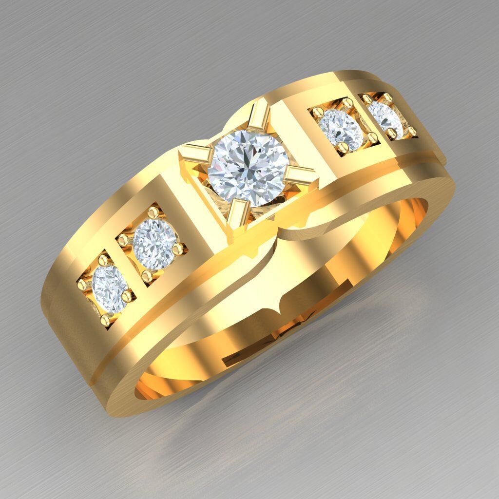 Modern Men Ring 3D CAD File 4MR074 3D print model_6