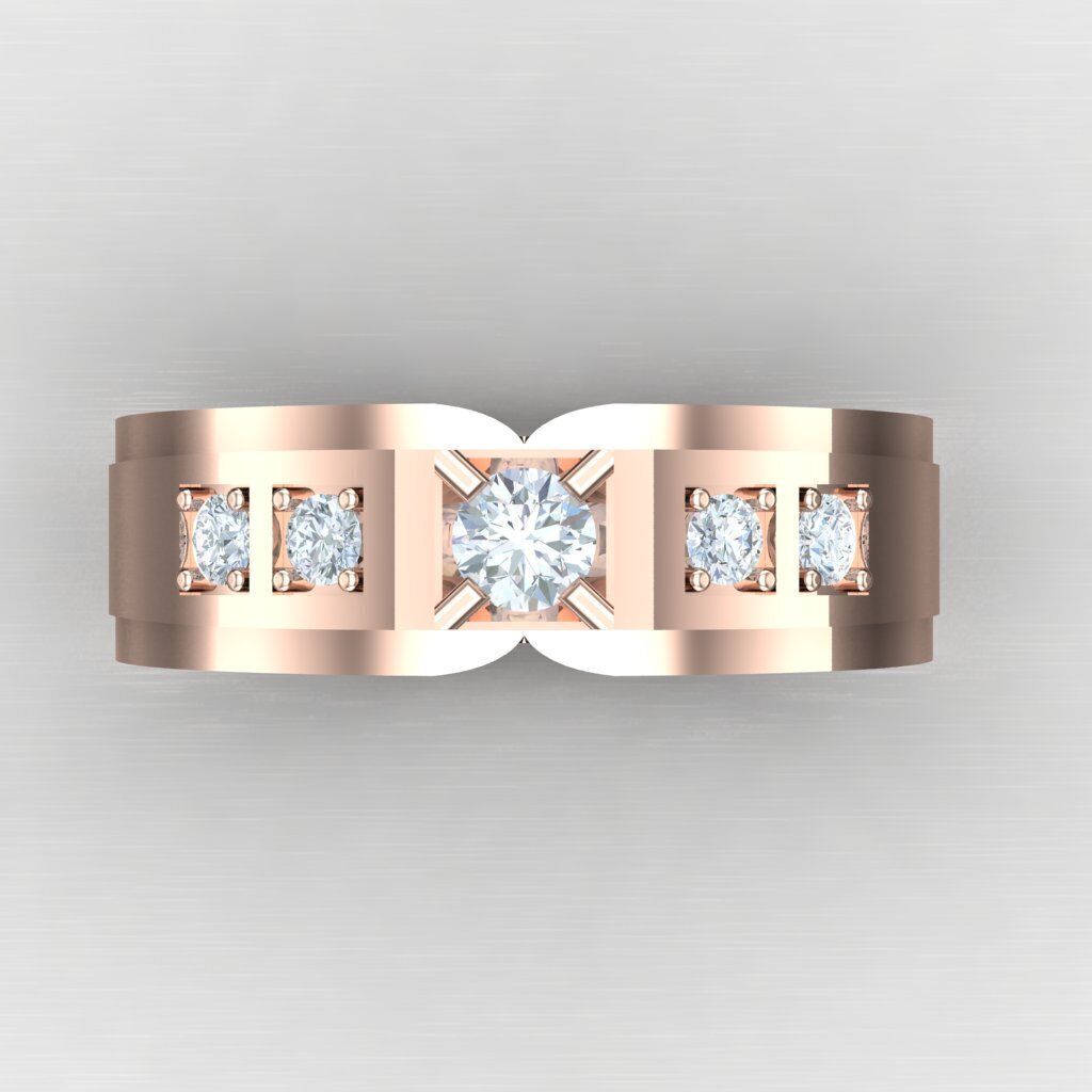 Modern Men Ring 3D CAD File 4MR074 3D print model_9