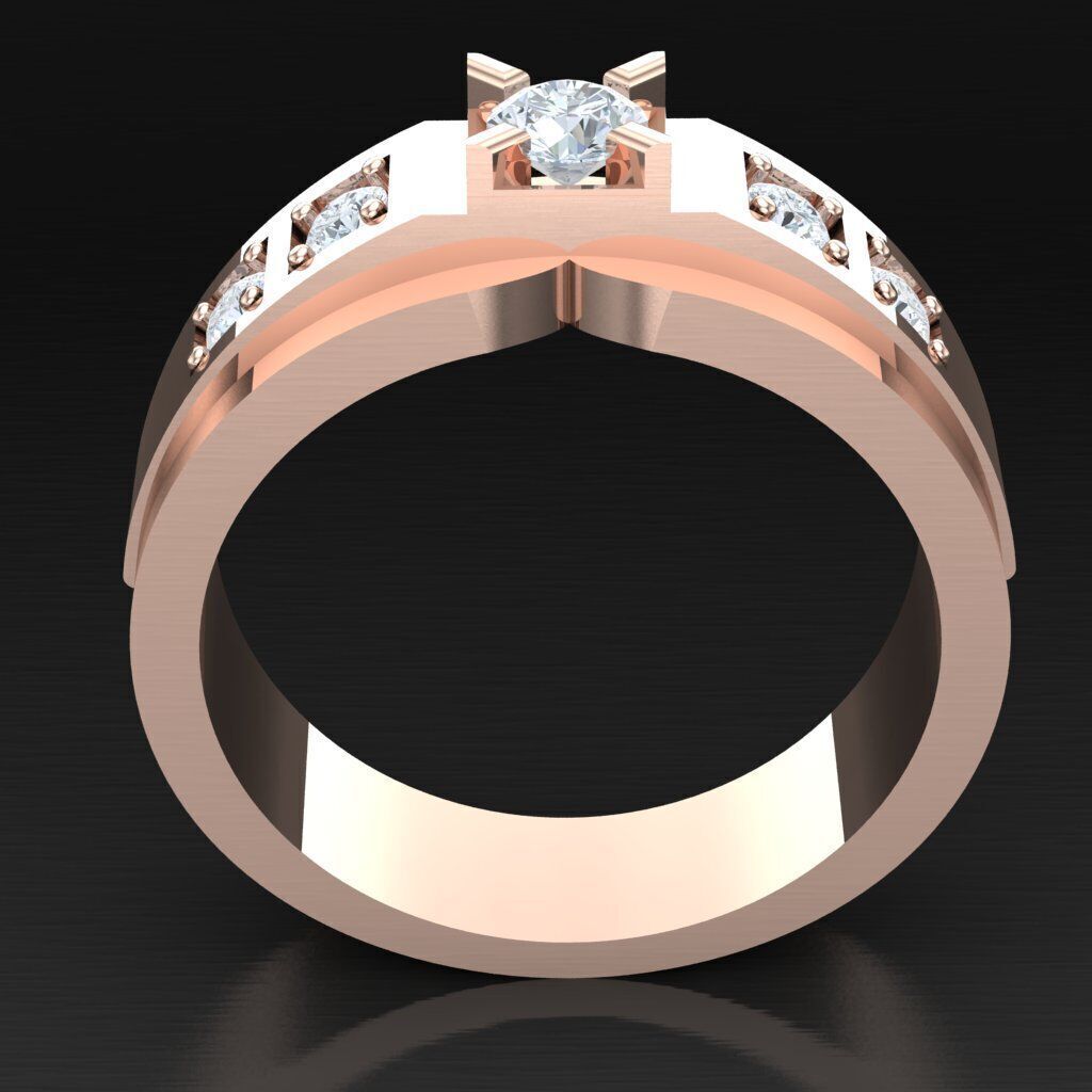 Modern Men Ring 3D CAD File 4MR074 3D print model_3