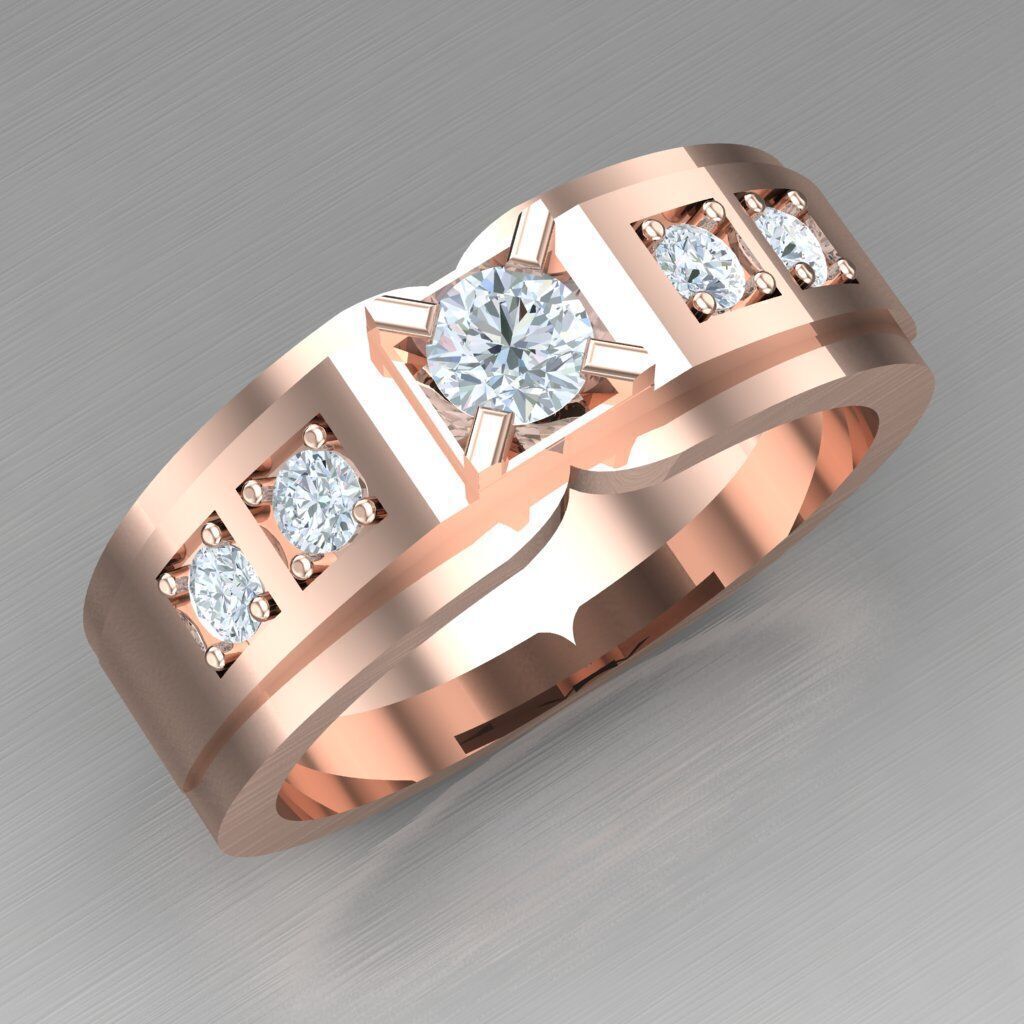 Modern Men Ring 3D CAD File 4MR074 3D print model_11