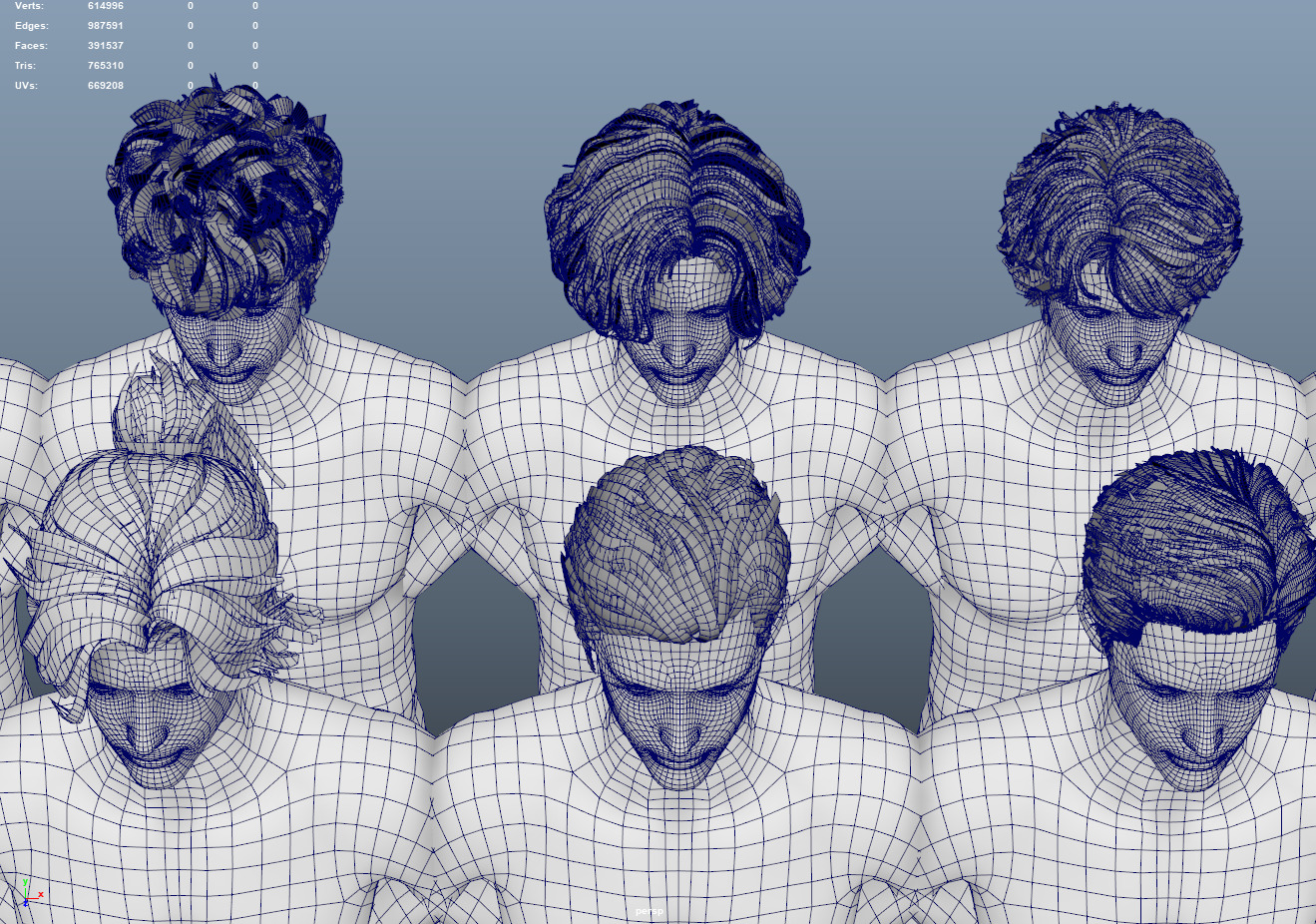 21 Real-time mann Hairstyles collection 10 Low-poly 3D model_11