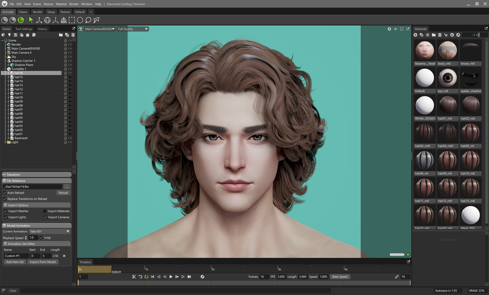 21 Real-time mann Hairstyles collection 10 Low-poly 3D model_13