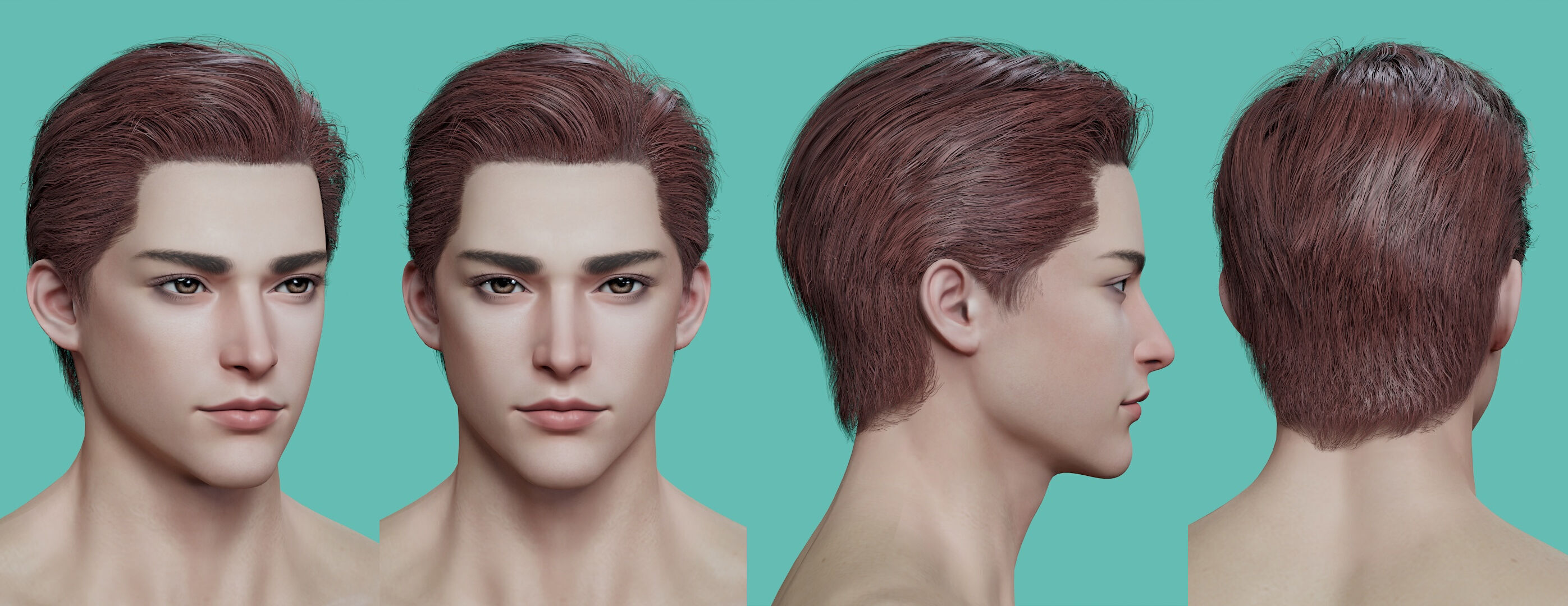 21 Real-time mann Hairstyles collection 10 Low-poly 3D model_16