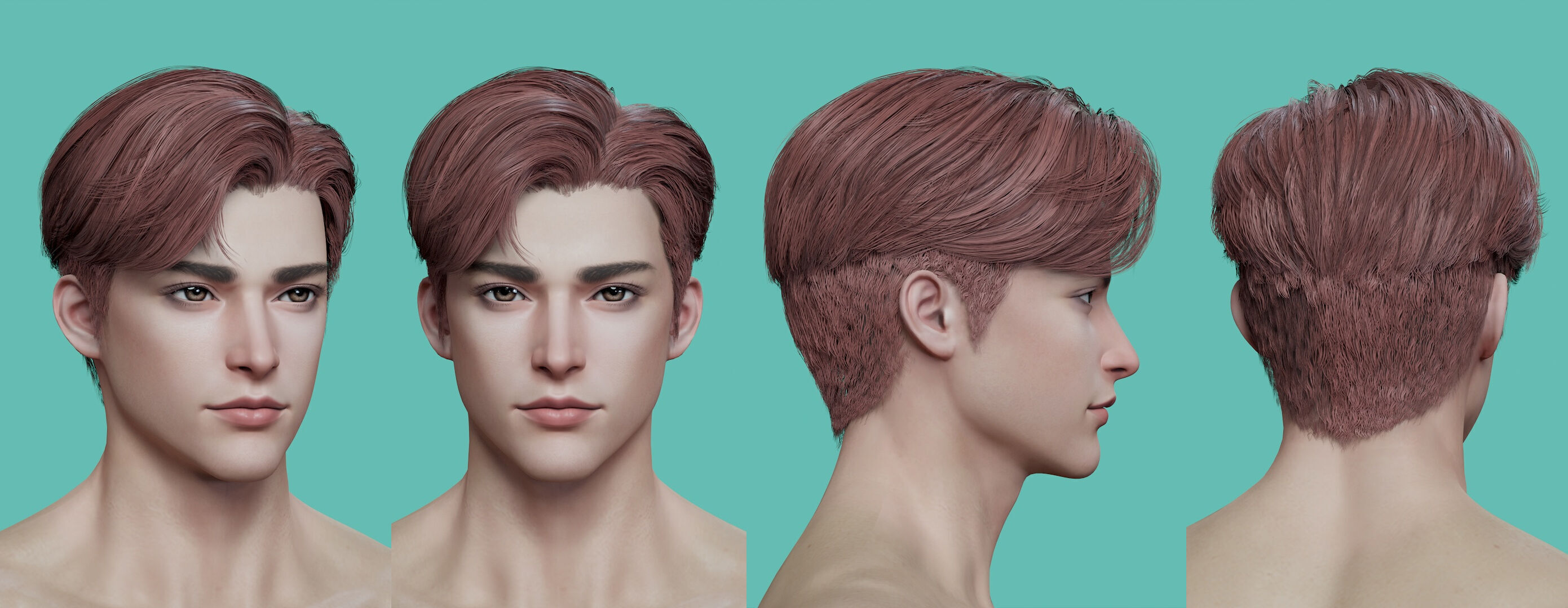 21 Real-time mann Hairstyles collection 10 Low-poly 3D model_20