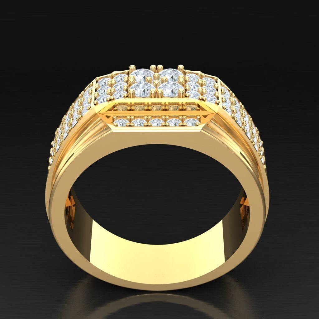 Modern Men Ring 3D CAD File 4MR064 3D print model_4