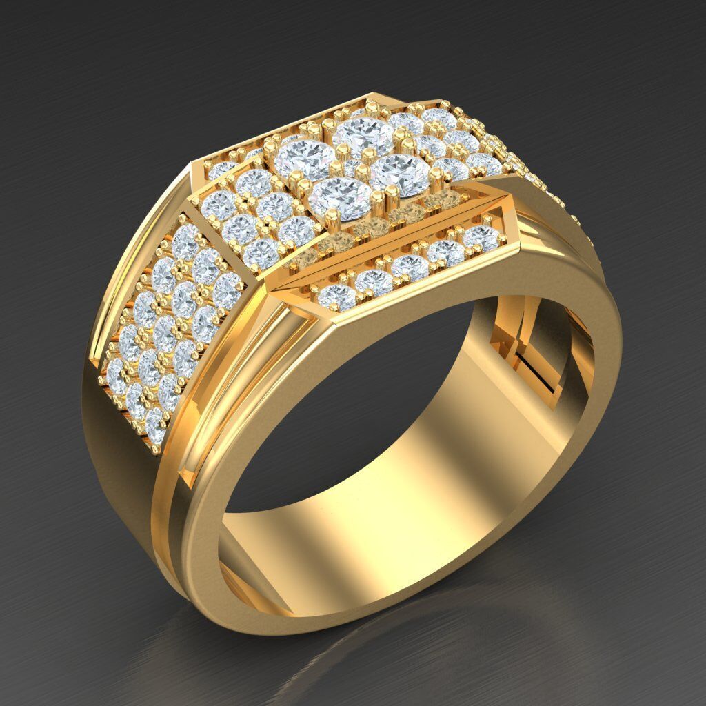 Modern Men Ring 3D CAD File 4MR064 3D print model_2