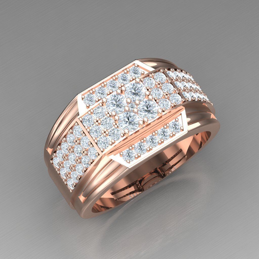 Modern Men Ring 3D CAD File 4MR064 3D print model_11