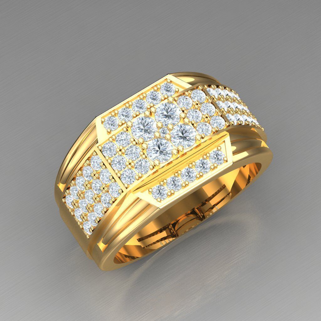 Modern Men Ring 3D CAD File 4MR064 3D print model_6