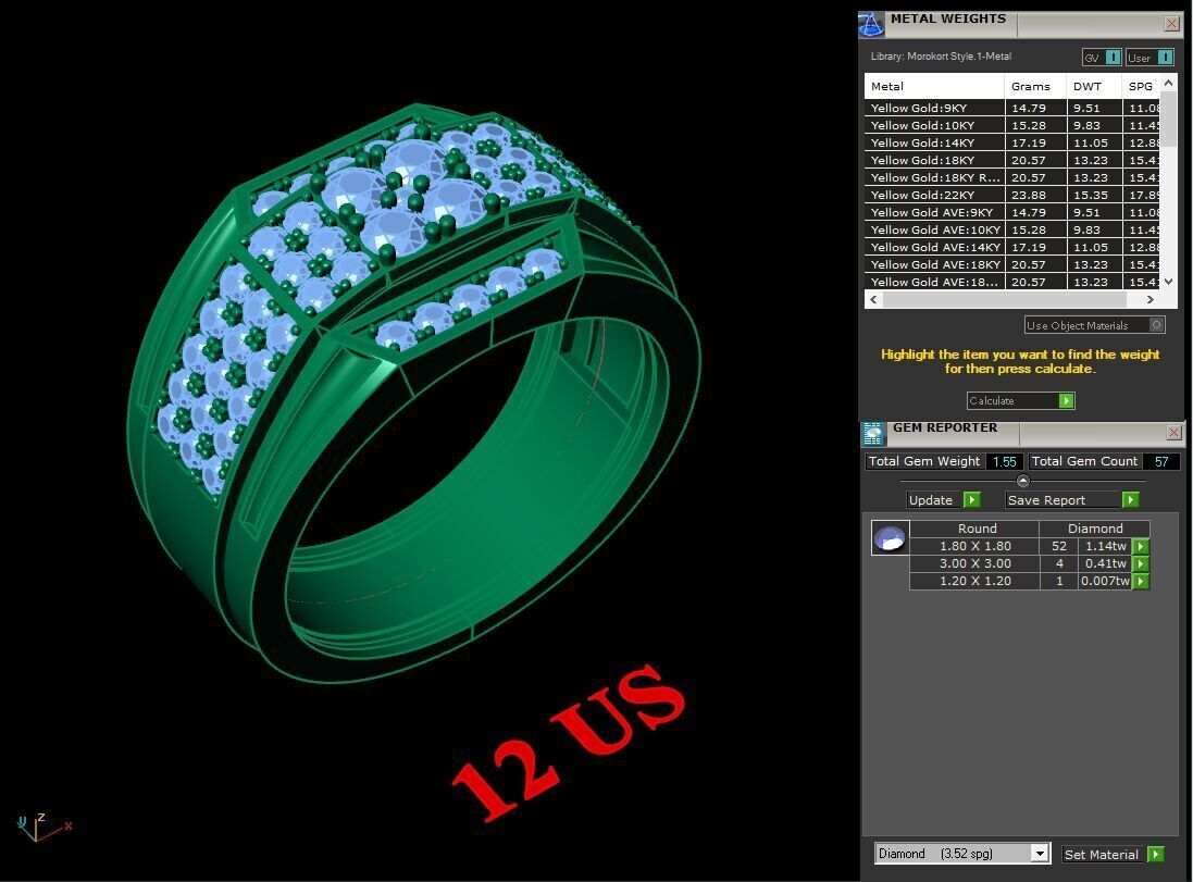 Modern Men Ring 3D CAD File 4MR064 3D print model_1