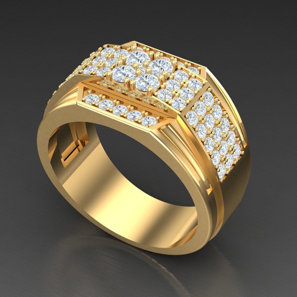Modern Men Ring 3D CAD File 4MR064 3D print model_8