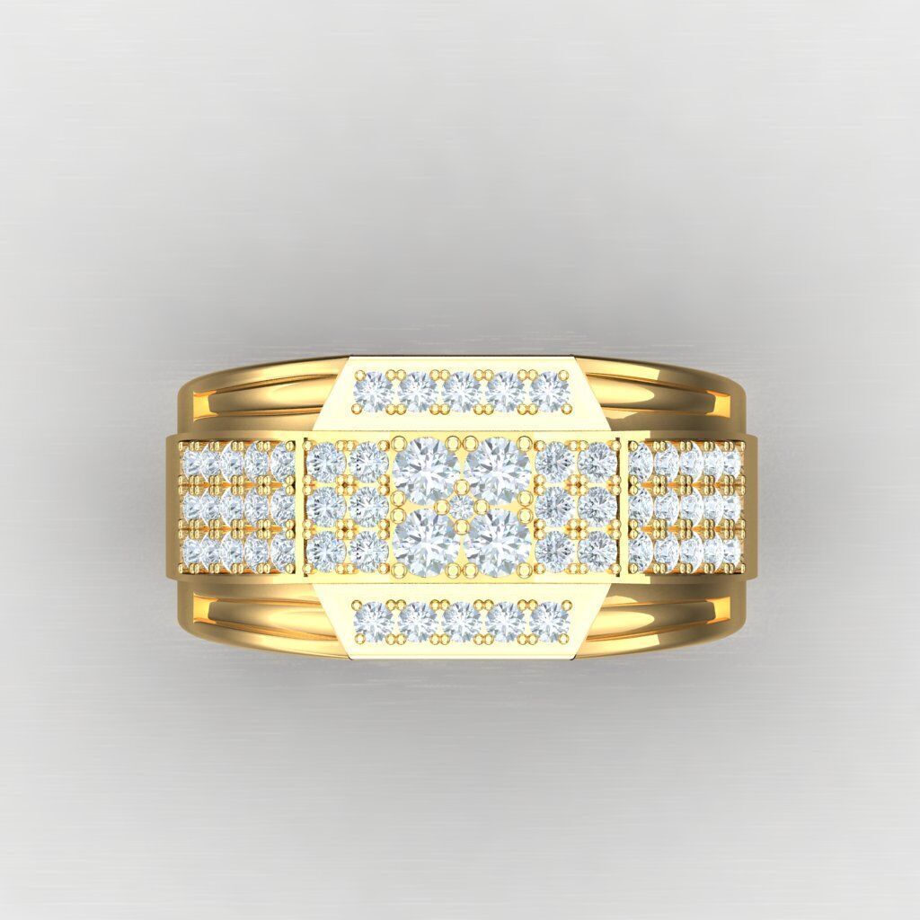Modern Men Ring 3D CAD File 4MR064 3D print model_10