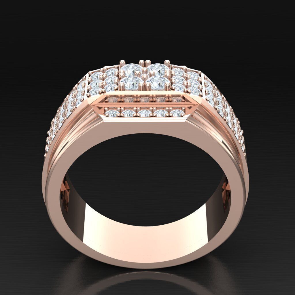 Modern Men Ring 3D CAD File 4MR064 3D print model_3