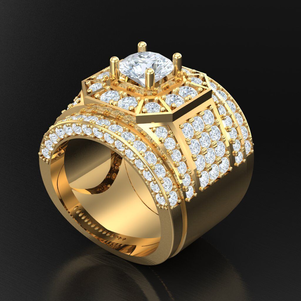 Modern Men Ring 3D CAD File 4MR056 3D print model_8