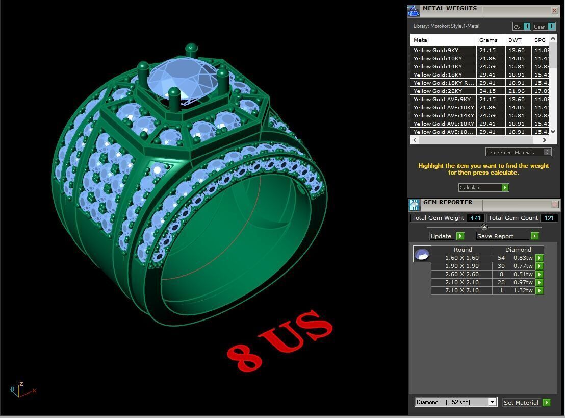 Modern Men Ring 3D CAD File 4MR056 3D print model_2