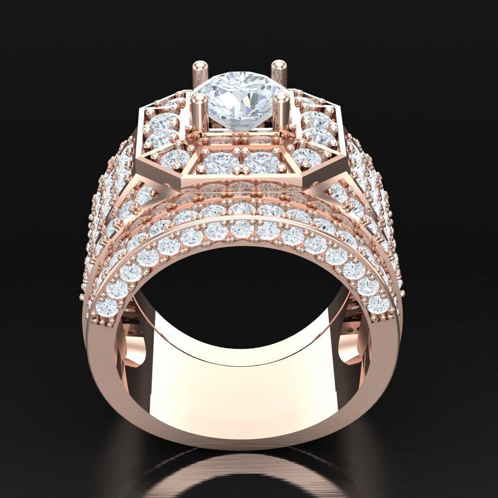 Modern Men Ring 3D CAD File 4MR056 3D print model_1