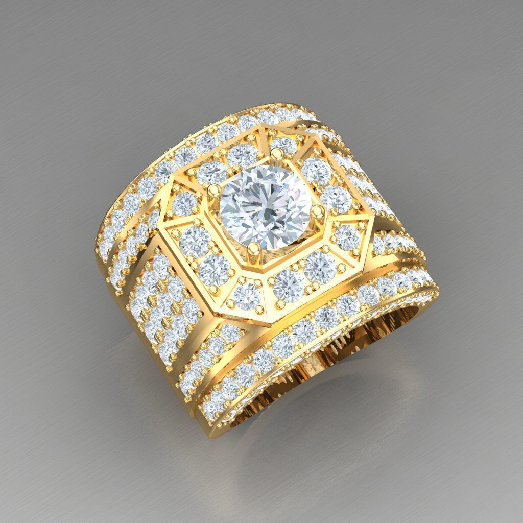 Modern Men Ring 3D CAD File 4MR056 3D print model_6