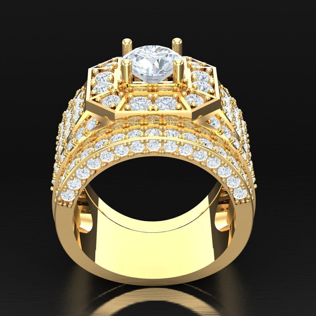 Modern Men Ring 3D CAD File 4MR056 3D print model_4