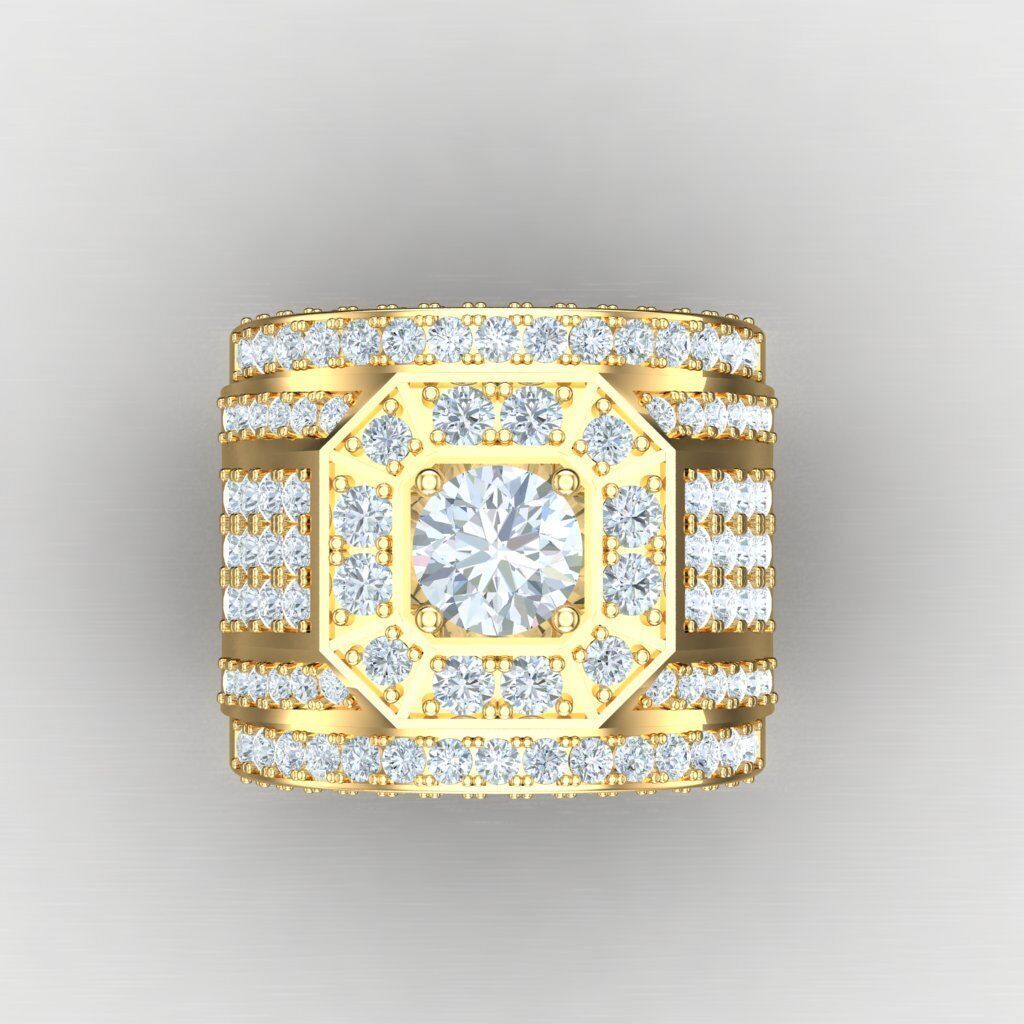 Modern Men Ring 3D CAD File 4MR056 3D print model_10