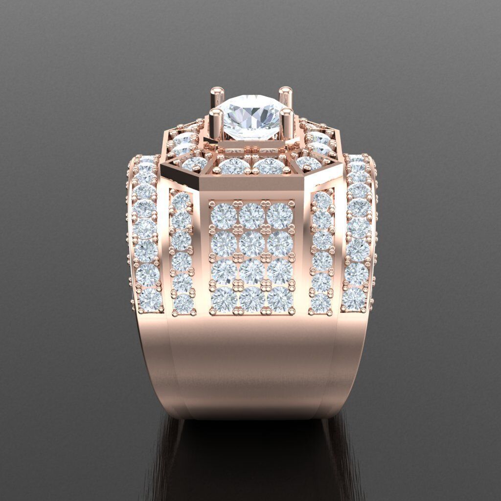 Modern Men Ring 3D CAD File 4MR056 3D print model_12